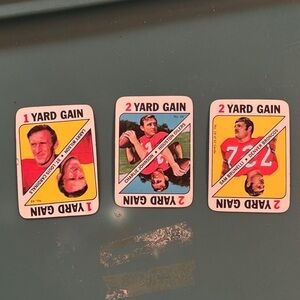 1971 Topps NFL Game trading cards. Lot of 3.